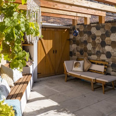 Vista de área de descanso y almacenaje