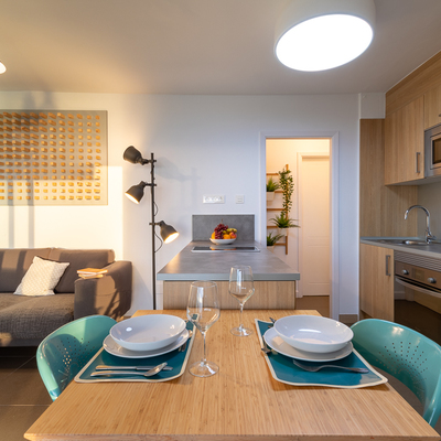 vista de cocina salón comedor