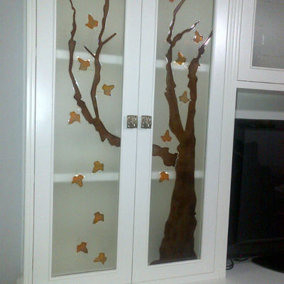 Vidrios decorados para mueble de salón