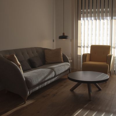 Vista general del estar-comedor