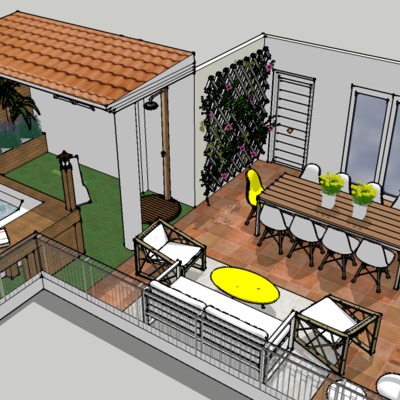 Terraza de duplex en la costa