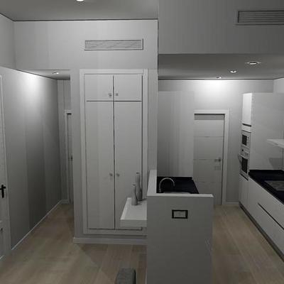 Vista recibidor-cocina