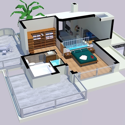 Vivienda Unifamiliar en Maguez Planta alta distribución