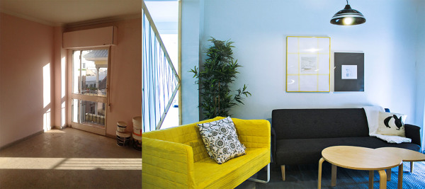 El antes y después del salón