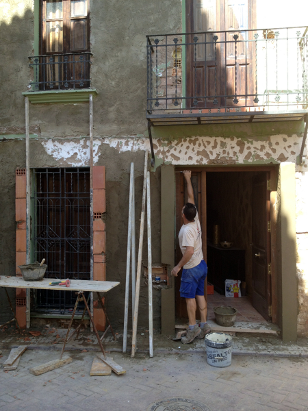 Recercado de ladrillo ceramico en huecos