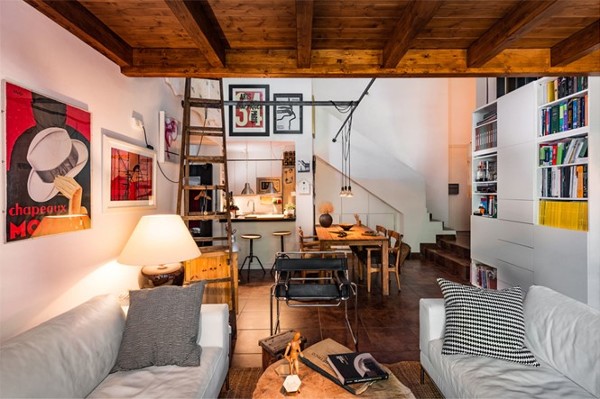 Vista del salón hacia la cocina