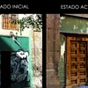 Antes y después puerta entrada