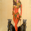 Cleopatra con dos panteras