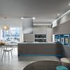 Cocina en gris y azul