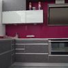 Cocina en gris y rosa