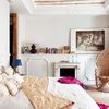 Dormitorio con chimenea