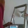 Midiendo señal de nuestro equipo de electroosmosis para reducir la humedad por capilaridad 