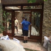 Pérgola madera vidrio laminado 10+10