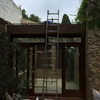 Pérgola madera vidrio laminado 10+10