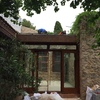 Pérgola madera vidrio laminado 10+10