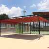 PISCINA MUNICIPAL DE SILS. PÉRGOLA DE ALUMINIO CON TOLDO CORREDERO