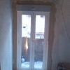 Puerta con persiana abatible perfil aluminio , con obra de albañileria