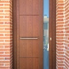 PUERTA PANELADA EN ALUMINIO COLOR MADERA
