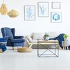 Salón con detalles en azul
