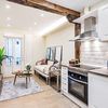 Salón y cocina clásico contemporáneo