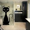 Vinilo decorativo gato en mampara de la ducha