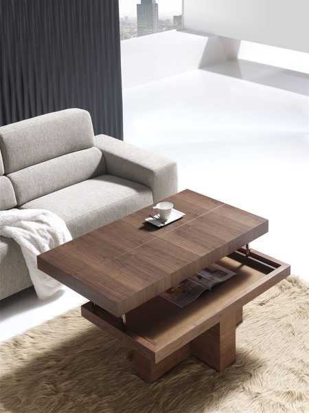 Mesa centro elevable acabado nogal._539301